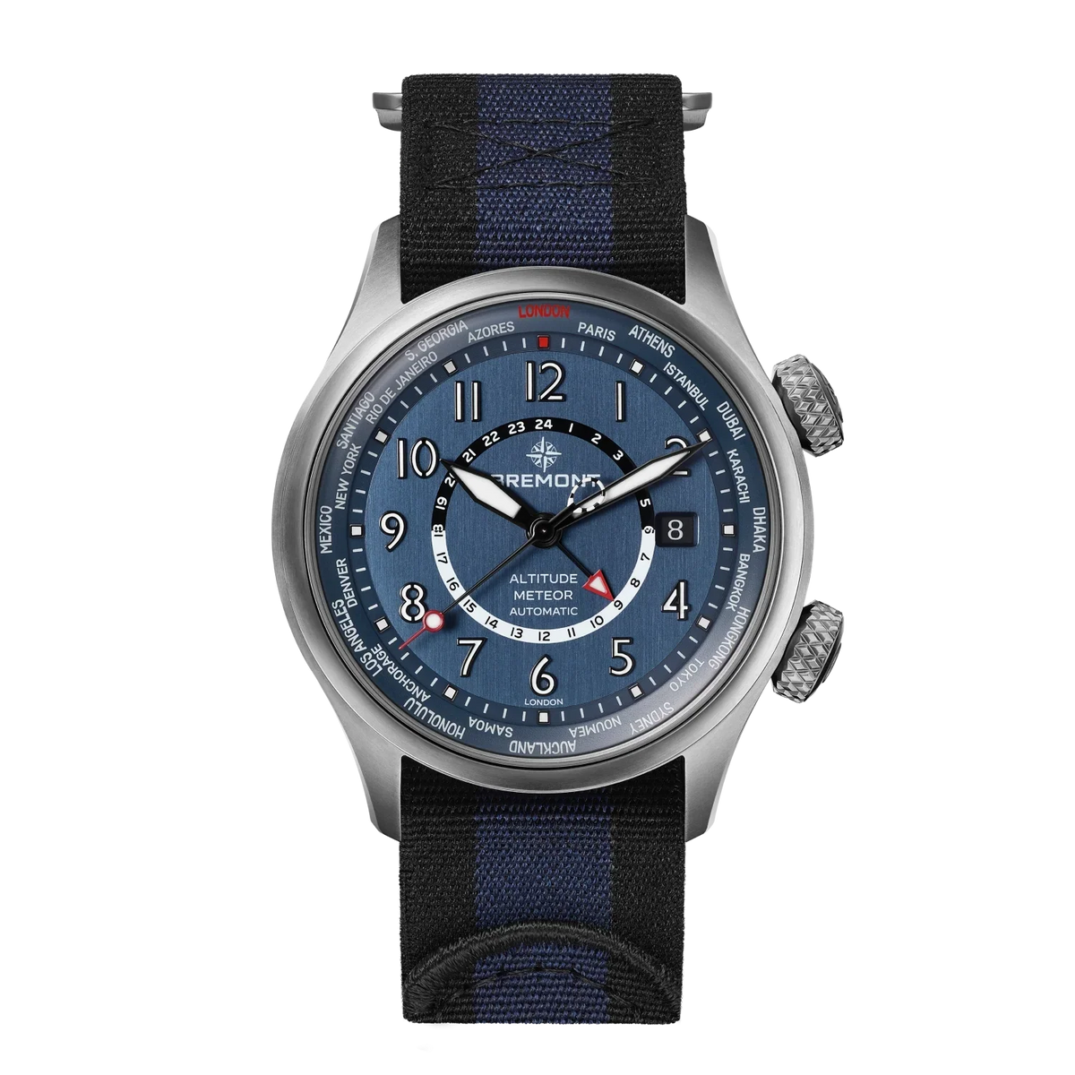 Bremont Watches | Mens | Altitude Altitude MB Meteor Time Zones Blue Dial Nato Strap ALT42-MT-Z-TI-BLBL-N-S