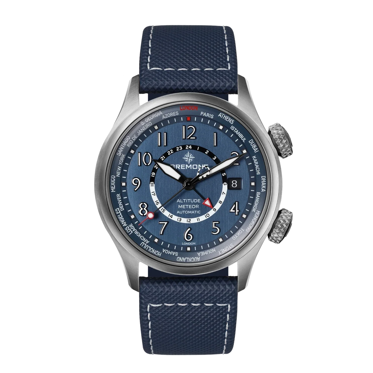 Bremont Watches | Mens | Altitude Altitude MB Meteor Time Zones Blue Dial Leather Strap ALT42-MT-Z-TI-BLBL-L-S