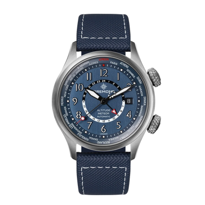 Bremont Watches | Mens | Altitude Altitude MB Meteor Time Zones Blue Dial Leather Strap ALT42-MT-Z-TI-BLBL-L-S