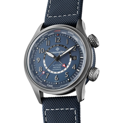 Bremont Watches | Mens | Altitude Altitude MB Meteor Time Zones Blue Dial Leather Strap ALT42-MT-Z-TI-BLBL-L-S