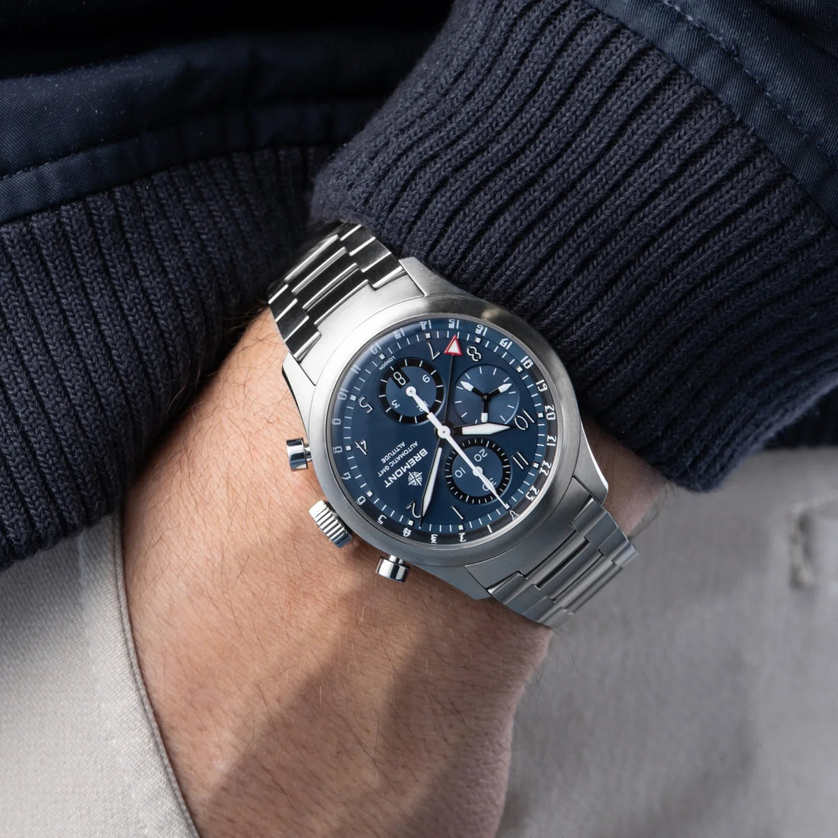 Bremont Watches | Mens | Altitude Altitude 42mm Chronograph GMT Blue Dial Bracelet ALT42-CHR-G-SS-BL-B