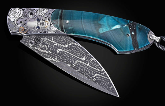 William Henry KNIVES Skull & Silver Roses B12 SKULL & SILVER ROSES