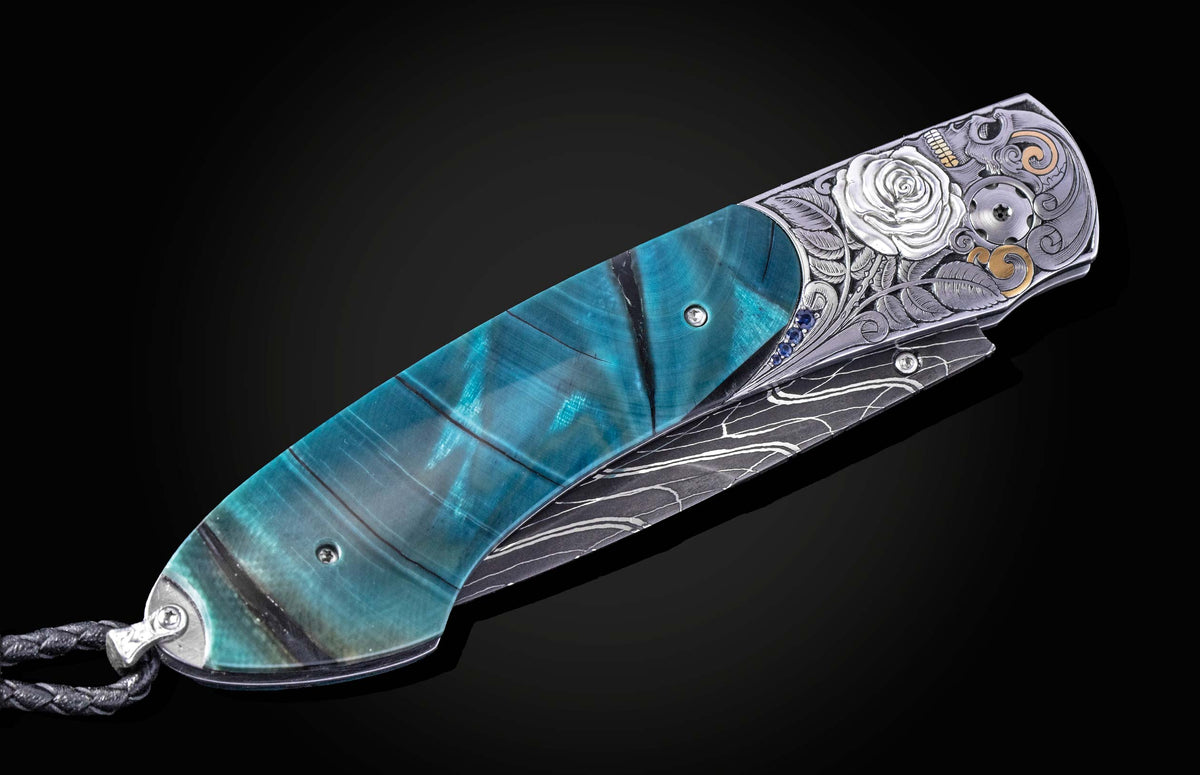 William Henry KNIVES Skull & Silver Roses B12 SKULL & SILVER ROSES