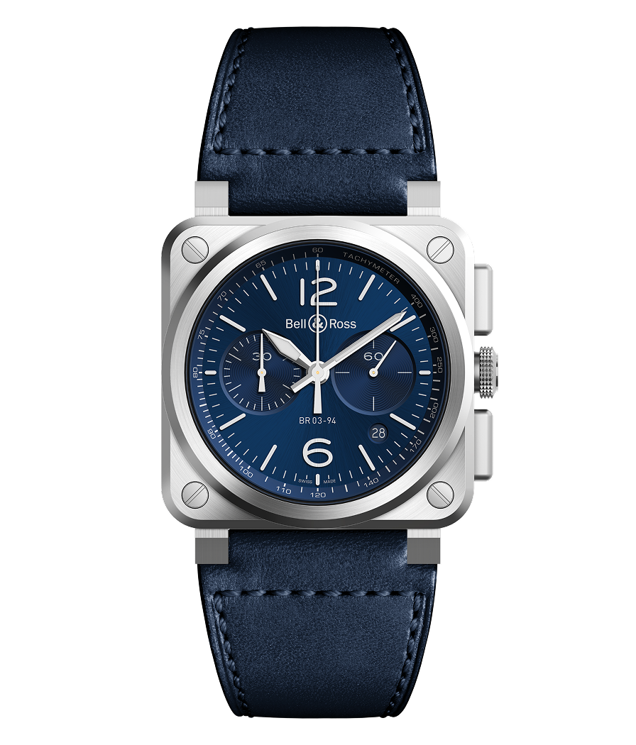 Bell & Ross Watch BR-03 Chrono Blue Steel BR0394-BLU-ST/SCA