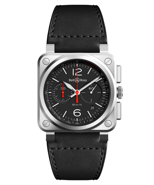 Bell & Ross Watch BR-03 Chrono Black Steel BR0394-BLC-ST/SCA