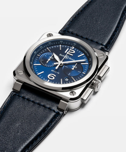 Bell & Ross Watch BR-03 Chrono Blue Steel BR0394-BLU-ST/SCA