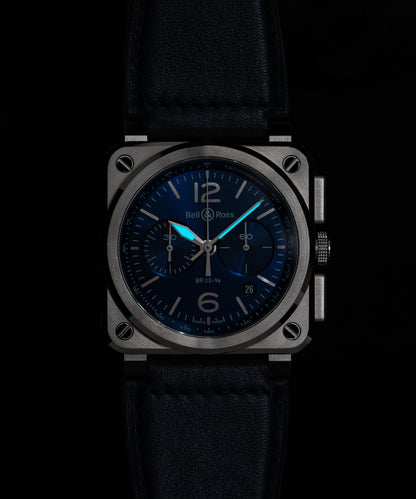 Bell & Ross Watch BR-03 Chrono Blue Steel BR0394-BLU-ST/SCA