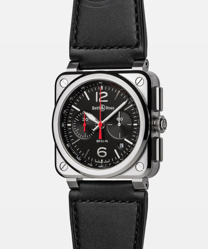 Bell & Ross Watch BR-03 Chrono Black Steel BR0394-BLC-ST/SCA