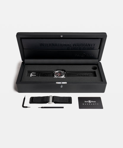 Bell & Ross Watch BR-03 Chrono Black Steel BR0394-BLC-ST/SCA