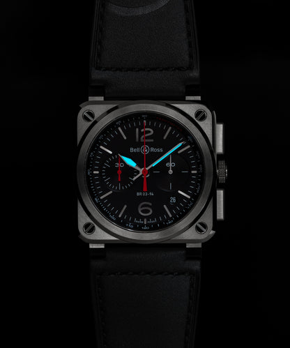 Bell & Ross Watch BR-03 Chrono Black Steel BR0394-BLC-ST/SCA
