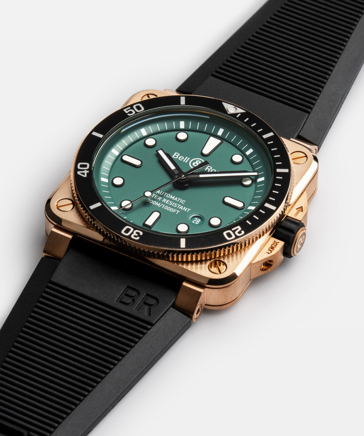 Bell & Ross Watch BR-03 Diver Black & Green Bronze BR0392-D-LT-BR/SRB