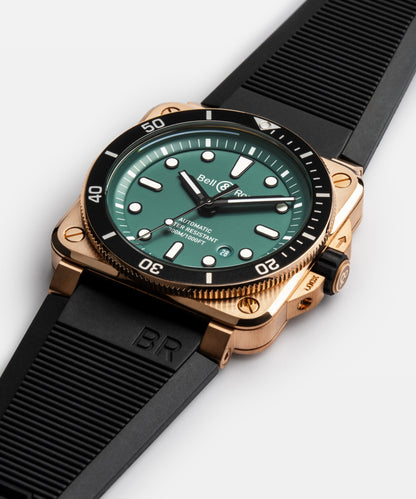 Bell & Ross Watch BR-03 Diver Black & Green Bronze BR0392-D-LT-BR/SRB