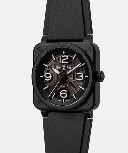 Bell & Ross Montre BR-03 Skeleton Black Ceramic BR03A-BL-SKCE/SRB
