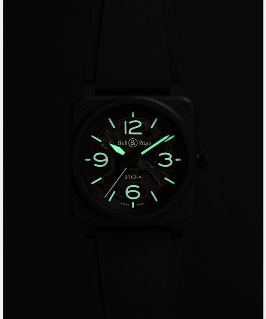 Bell & Ross Montre BR-03 Skeleton Black Ceramic BR03A-BL-SKCE/SRB