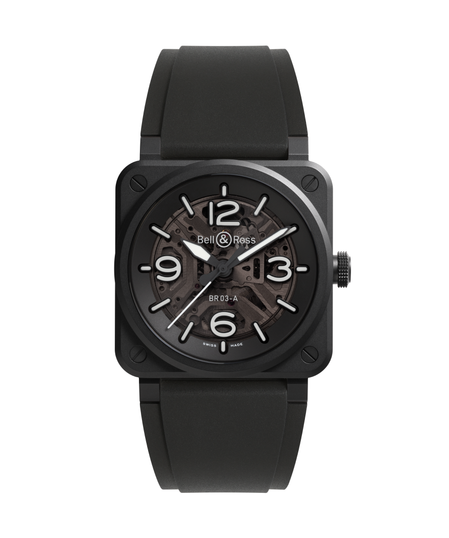 Bell & Ross Montre BR-03 Skeleton Black Ceramic BR03A-BL-SKCE/SRB
