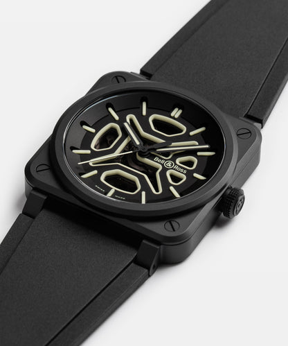 Bell & Ross Montre BR-03 Skeleton Lum Ceramic BR03A-LM-SKCE/SRB