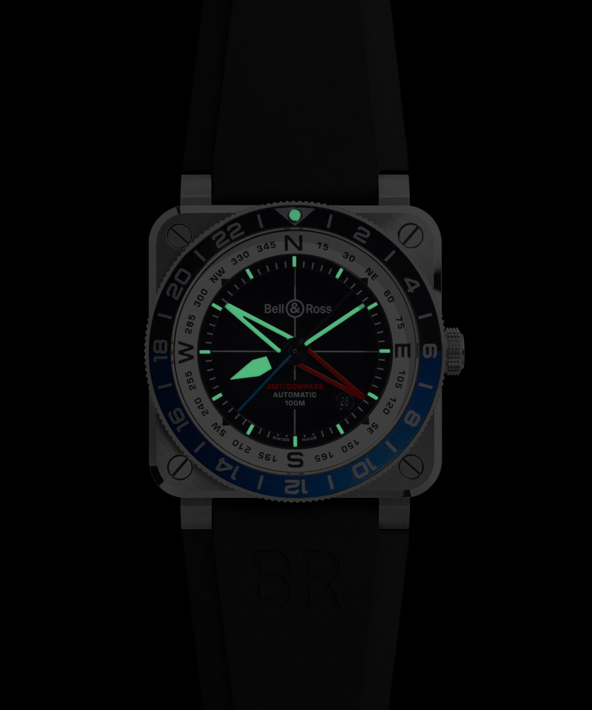 Bell & Ross Montre BR-03 GMT Compass BR0393-COM-ST/SRB