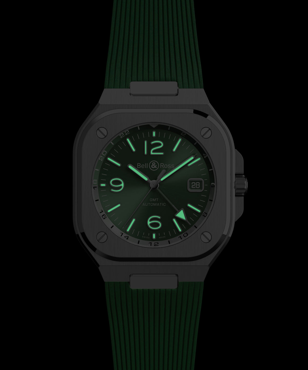 Bell & Ross Montre BR-05 GMT Green Steel BR05G-GN-ST/SRB