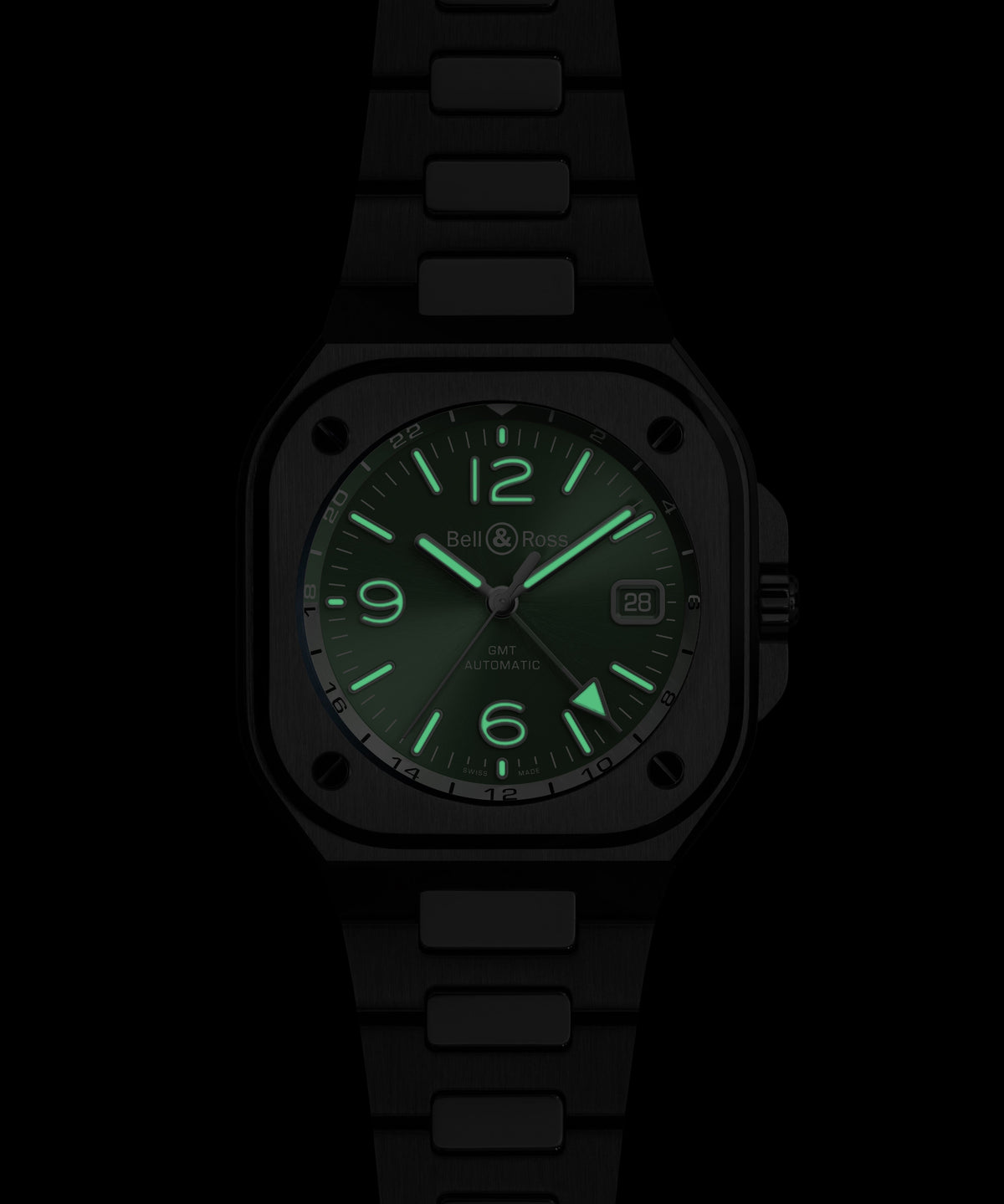 Bell & Ross Montre BR-05 GMT Green Steel BR05G-GN-ST/SST