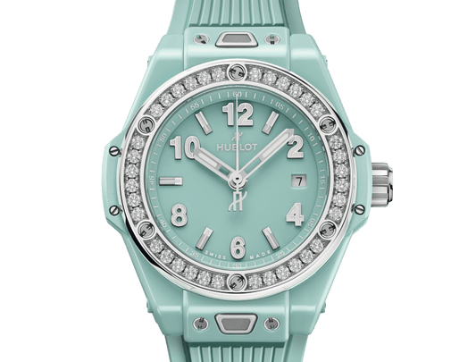 Hublot Big Bang One Click Mint Green Ceramic Diamonds 33 mm 485.GS.5271.RX.1204