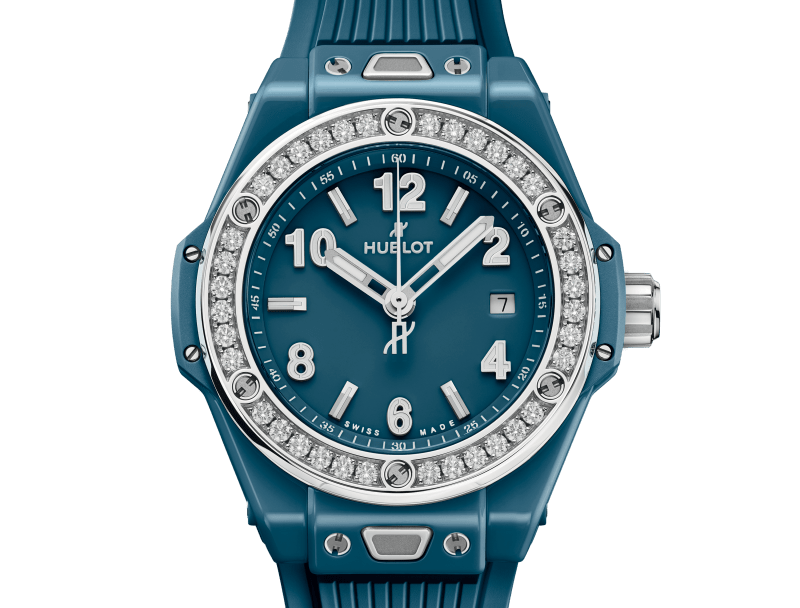Hublot Big Bang One Click Petrol Blue Ceramic Diamonds 33 mm 485.ES.5171.RX.1204