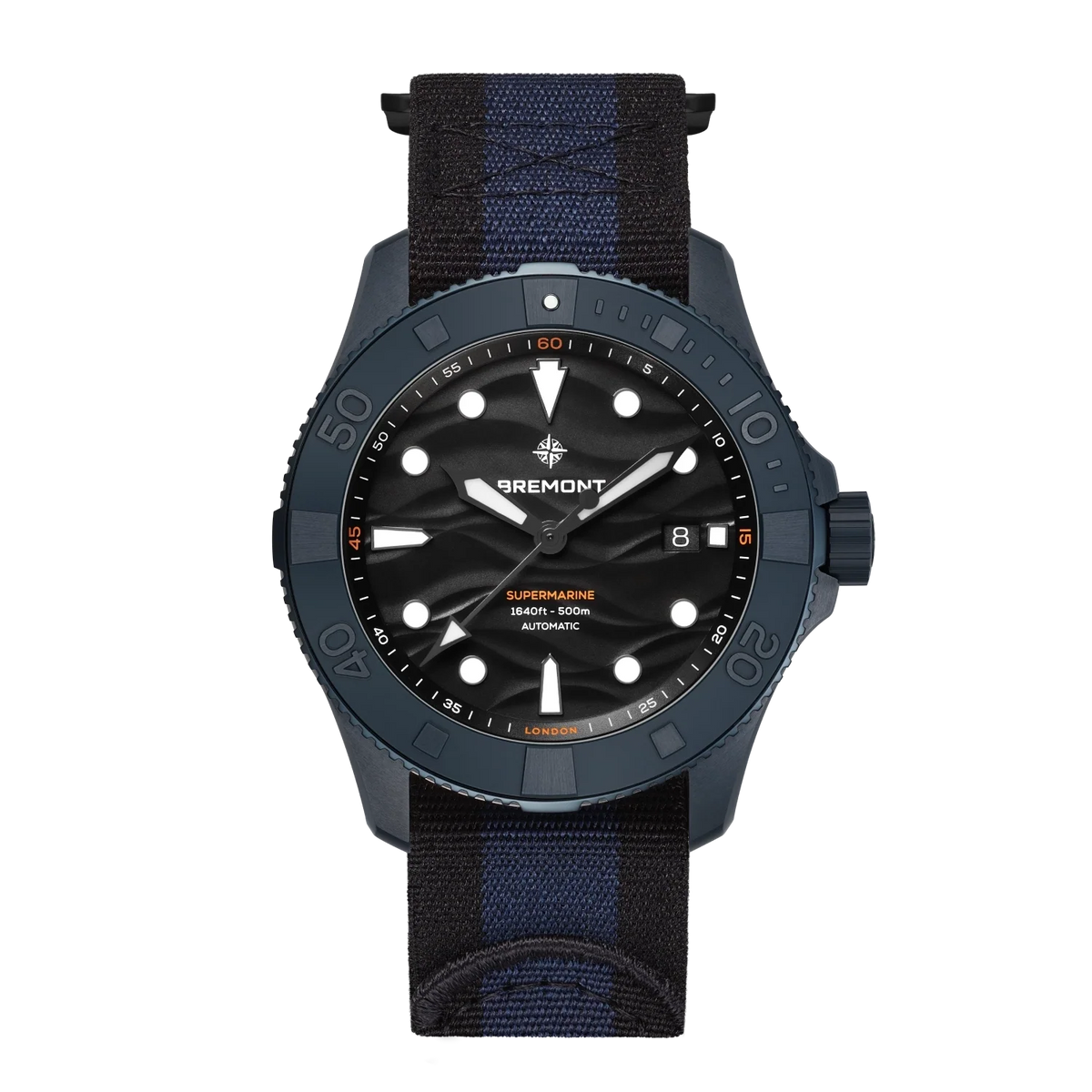 Bremont Watches | Mens | Supermarine Supermarine Full Ceramic Deep Blue Nato Strap SM43-DT-BLCER-BK-N-S