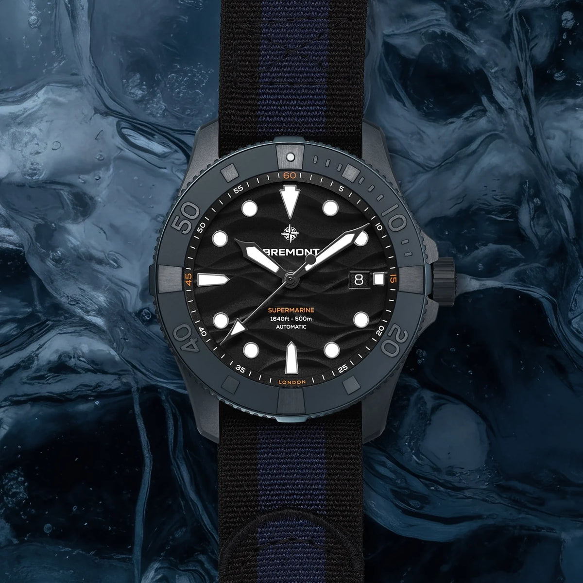 Bremont Watches | Mens | Supermarine Supermarine Full Ceramic Deep Blue Nato Strap SM43-DT-BLCER-BK-N-S