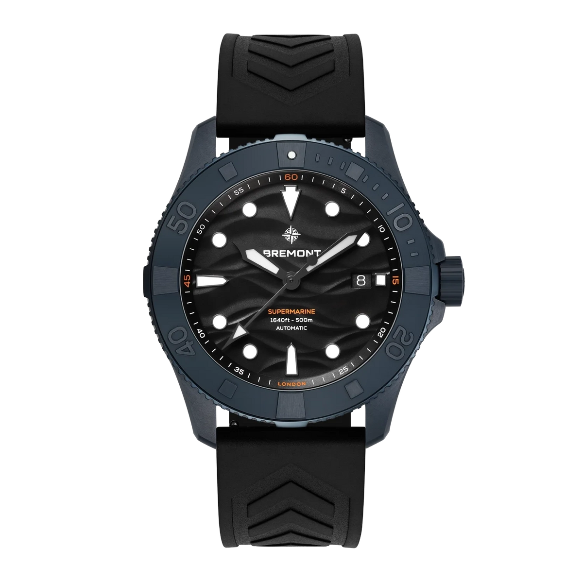 Bremont Watches | Mens | Supermarine Supermarine Full Ceramic Deep Blue Rubber Strap SM43-DT-BLCER-BK-R-S