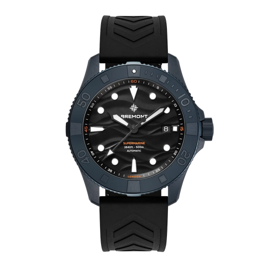 Bremont Watches | Mens | Supermarine Supermarine Full Ceramic Deep Blue Rubber Strap SM43-DT-BLCER-BK-R-S