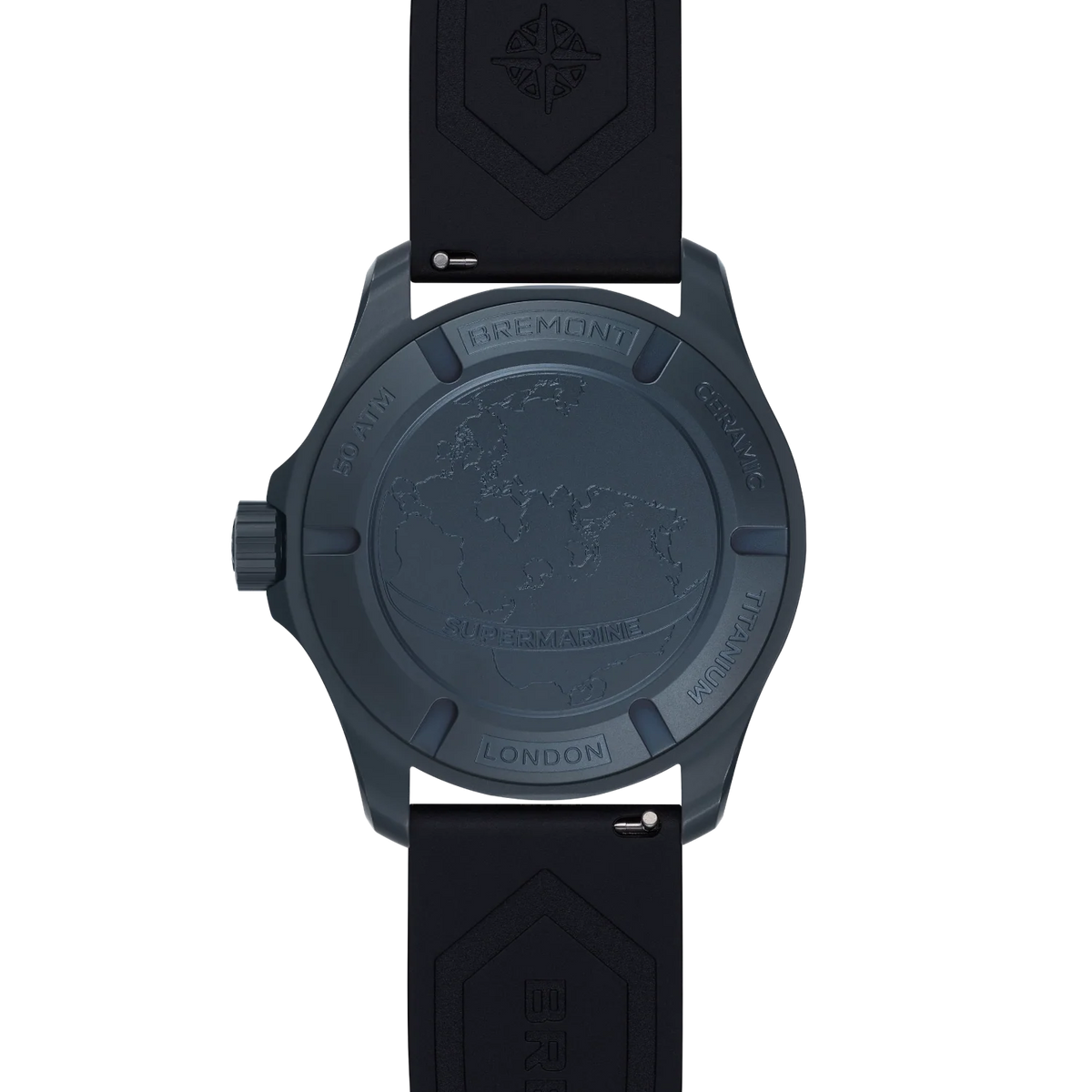 Bremont Watches | Mens | Supermarine Supermarine Full Ceramic Deep Blue Rubber Strap SM43-DT-BLCER-BK-R-S
