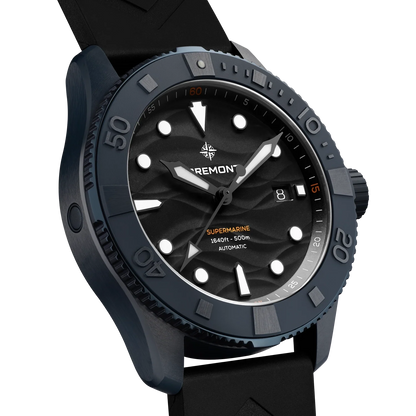 Bremont Watches | Mens | Supermarine Supermarine Full Ceramic Deep Blue Rubber Strap SM43-DT-BLCER-BK-R-S