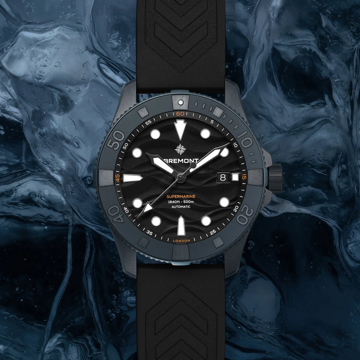 Bremont Watches | Mens | Supermarine Supermarine Full Ceramic Deep Blue Rubber Strap SM43-DT-BLCER-BK-R-S