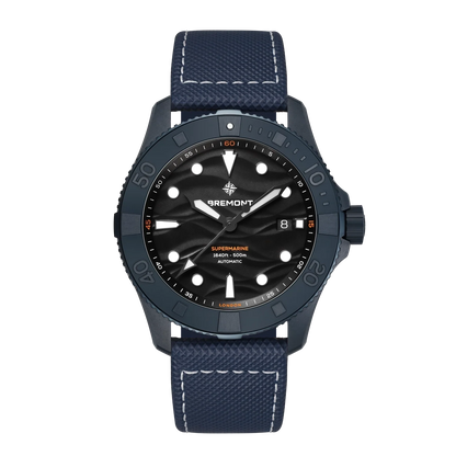 Bremont Watches | Mens | Supermarine Supermarine Full Ceramic Deep Blue Leather Strap SM43-DT-BLCER-BK-L-S