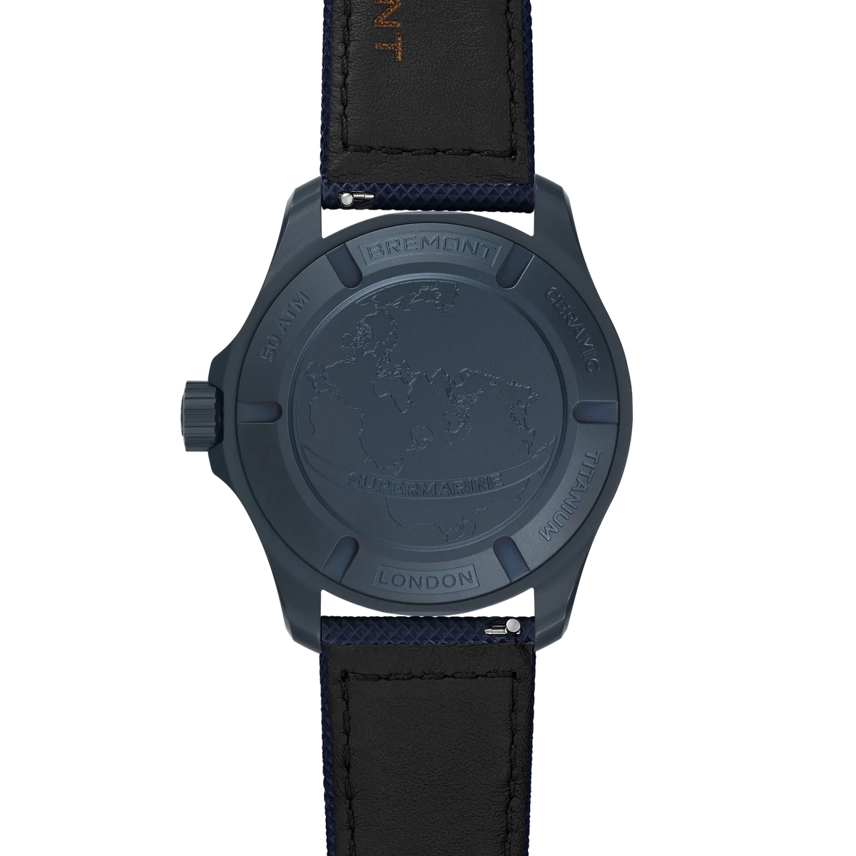 Bremont Watches | Mens | Supermarine Supermarine Full Ceramic Deep Blue Leather Strap SM43-DT-BLCER-BK-L-S