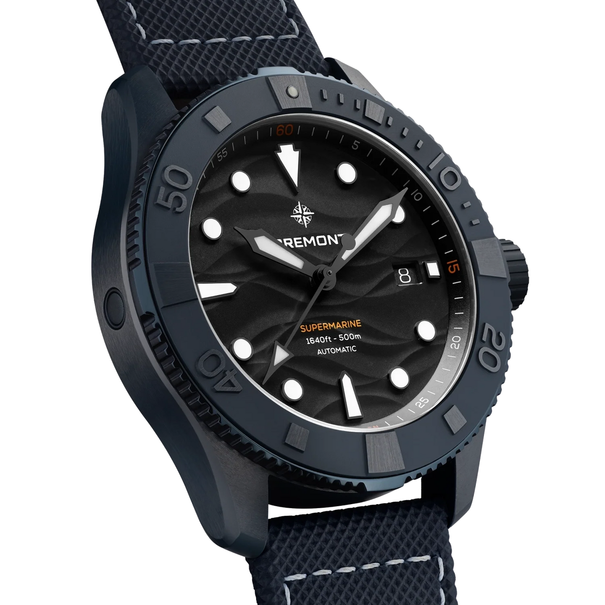 Bremont Watches | Mens | Supermarine Supermarine Full Ceramic Deep Blue Leather Strap SM43-DT-BLCER-BK-L-S