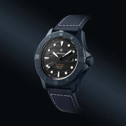 Bremont Watches | Mens | Supermarine Supermarine Full Ceramic Deep Blue Leather Strap SM43-DT-BLCER-BK-L-S