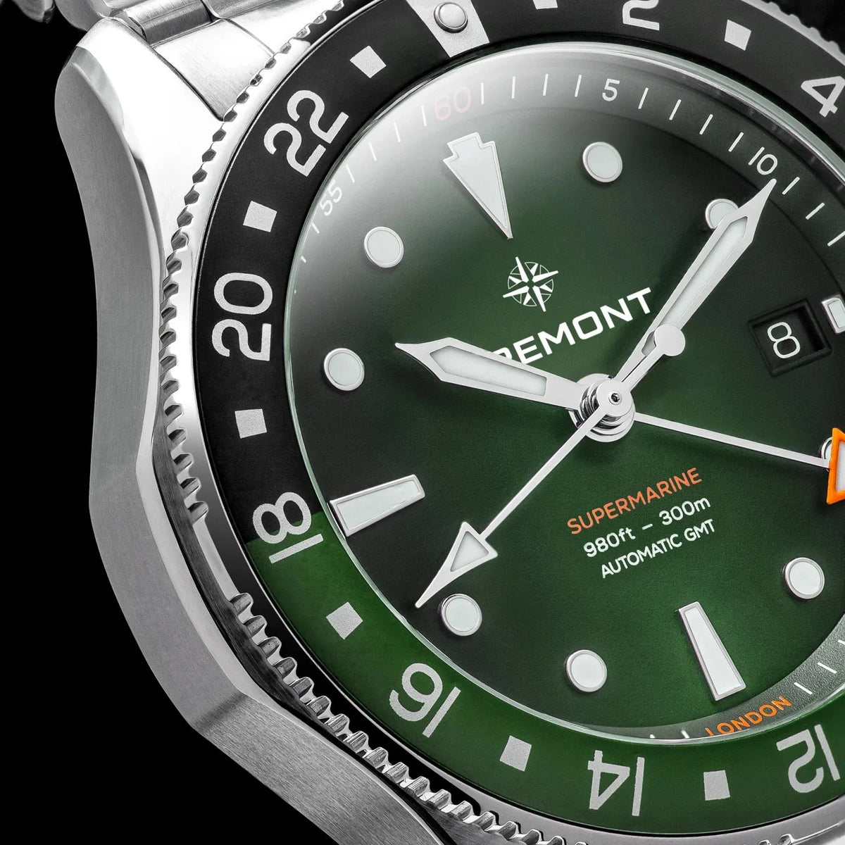Bremont Watches | Mens | Supermarine Supermarine 300M GMT, 'Tundra' Green SM40-GMT-SS-GNBK-R-S