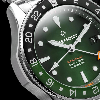 Bremont Watches | Mens | Supermarine Supermarine 300M GMT, 'Tundra' Green SM40-GMT-SS-GNBK-R-S