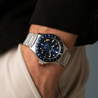 Bremont Watches | Mens | Supermarine Supermarine 300M GMT, 'Glacier' Blue SM40-GMT-SS-BLBK-B