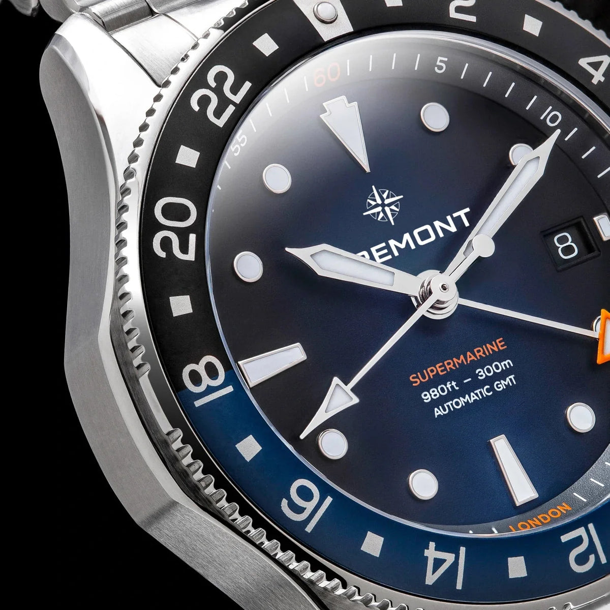 Bremont Watches | Mens | Supermarine Supermarine 300M GMT, 'Glacier' Blue SM40-GMT-SS-BLBK-B