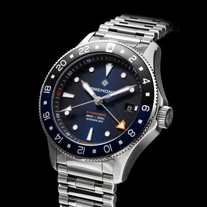 Bremont Watches | Mens | Supermarine Supermarine 300M GMT, 'Glacier' Blue SM40-GMT-SS-BLBK-B
