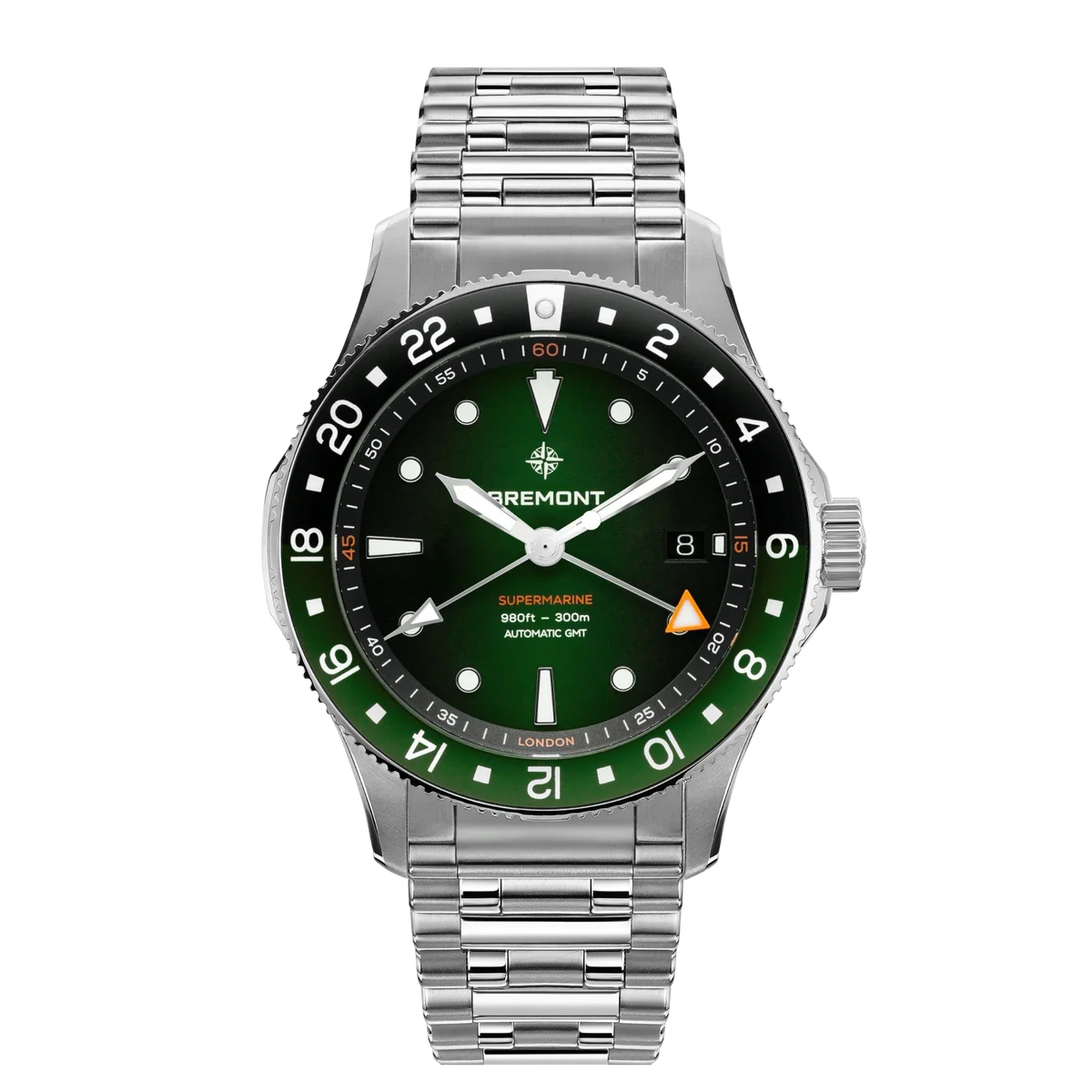 Bremont Watches | Mens | Supermarine Supermarine 300M GMT, 'Tundra' Green SM40-GMT-SS-GNBK-B