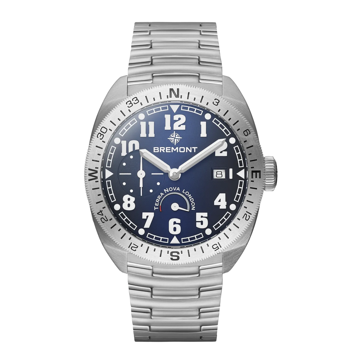 Bremont Watches | Mens | Terra Nova Terra Nova 40.5 Turning Bezel Power Reserve TN40-PWR-SS-BL-B