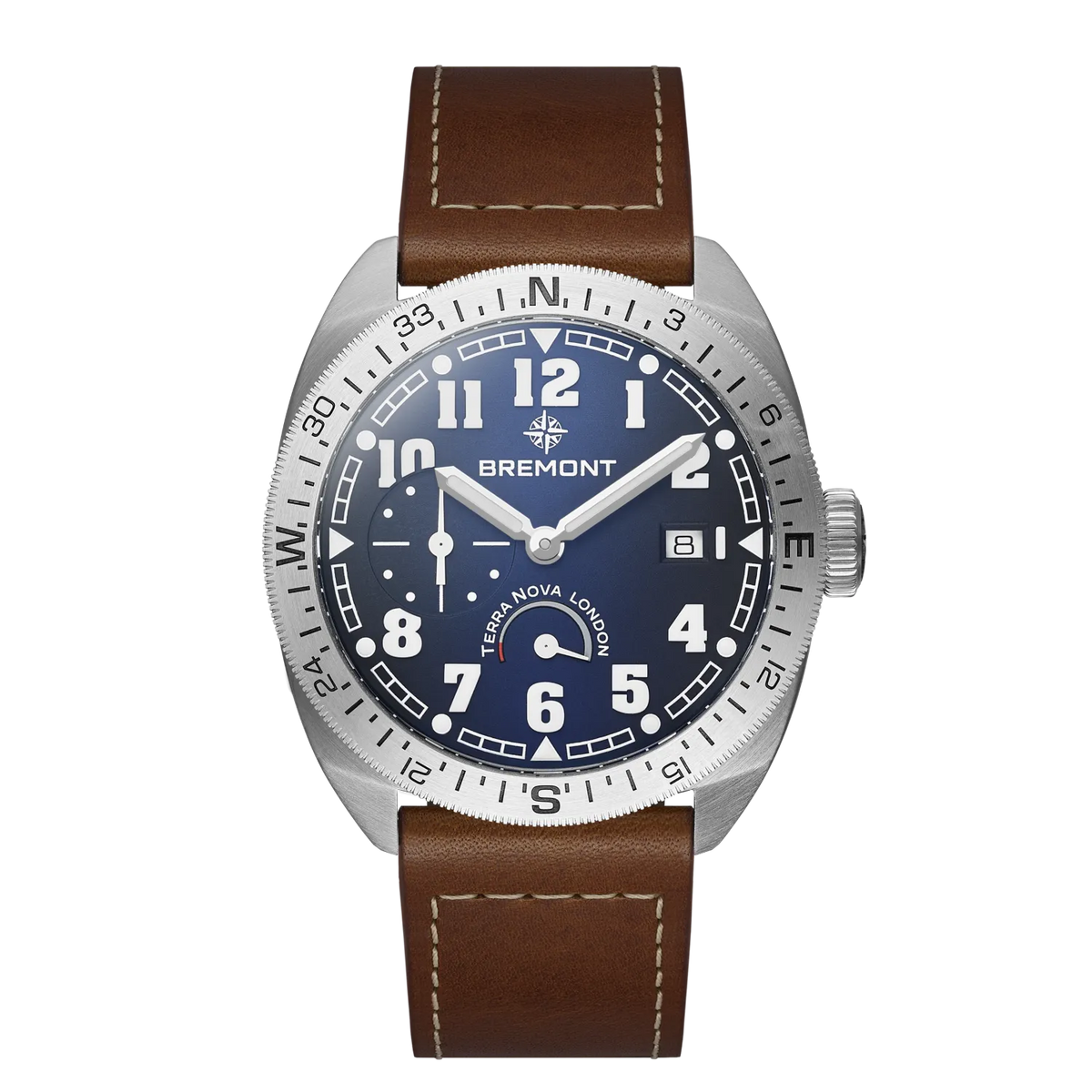 Bremont Watches | Mens | Terra Nova Terra Nova 40.5 Turning Bezel Power Reserve TN40-PWR-SS-BL-L-S