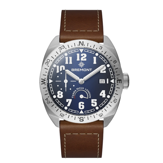 Bremont Watches | Mens | Terra Nova Terra Nova 40.5 Turning Bezel Power Reserve TN40-PWR-SS-BL-L-S