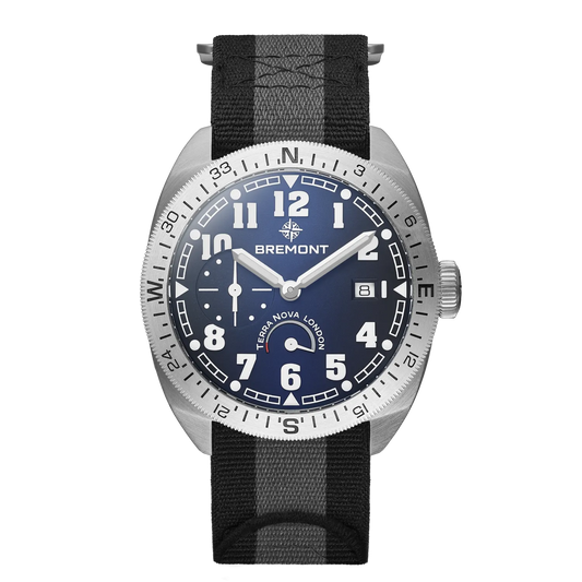 Bremont Watches | Mens | Terra Nova Terra Nova 40.5 Turning Bezel Power Reserve TN40-PWR-SS-BL-N-S