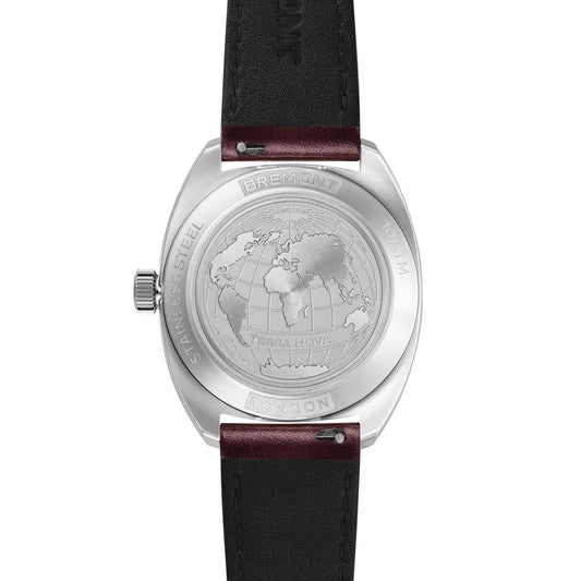 Bremont Watches | Mens | Terra Nova Terra Nova 35mm Jumping Hour Burgundy Leather Strap TN35-JH-SS-BG-L-S
