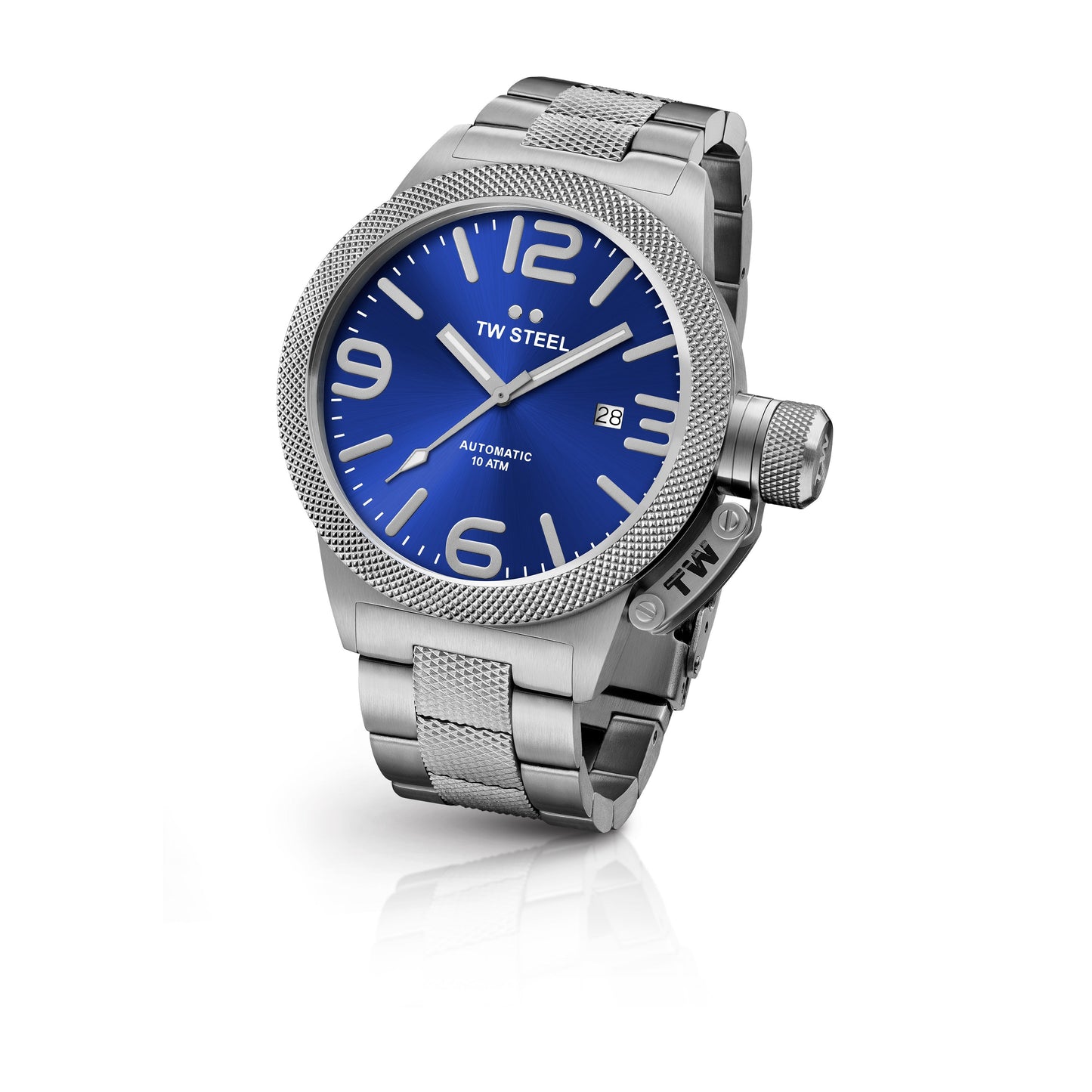 TW Steel Canteen 50mm Steel Automatic Sunray Blue On Steel Bracelet CB16