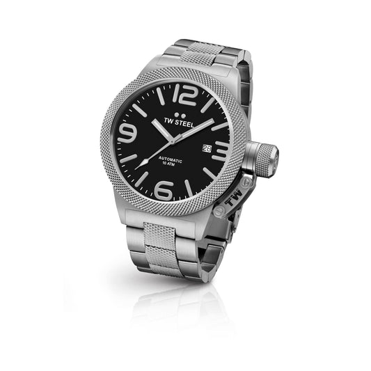 TW Steel Canteen 45mm Steel Automatic Black On Steel Bracelet CB5