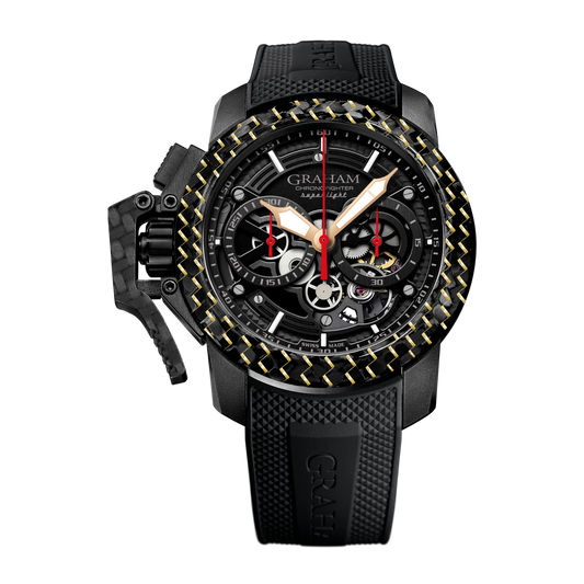 Graham CHRONOFIGHTER SUPERLIGHT CARBON SKELETON BLACK (BLACK RUBBER) 2CCBK.B25B